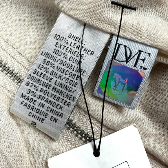 DIANE VON FURSTENBERG tan lamb leather jacket - Picture 12 of 16